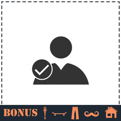 User check icon flat