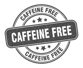 caffeine free stamp. caffeine free label. round grunge sign