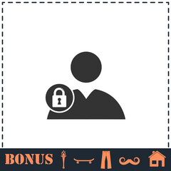 Block user icon flat