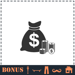 Money icon flat