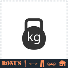 Kettlebell icon flat
