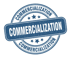 commercialization stamp. commercialization label. round grunge sign