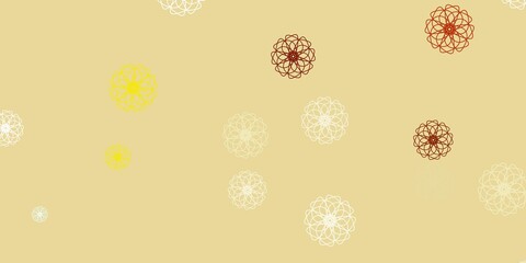 Light blue, yellow vector natural layout with flowers.