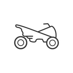 motorcycle icon transport, line style, in white background
