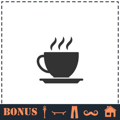 Cofee cup icon flat