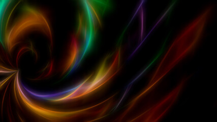 Abstract fractal background with glowing multi-colored lines.