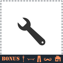 Wrench icon flat