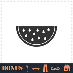 Watermelon icon flat