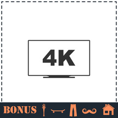 LCD 4k icon flat