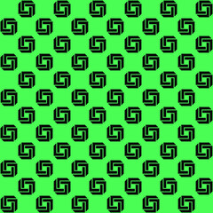 black logo square design on dark green background repeat pattern