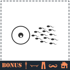 Fertilization icon flat