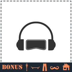 Virtual reality icon flat