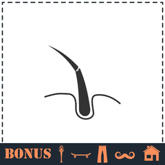 Hair bulb icon flat