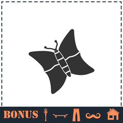Butterfly icon flat