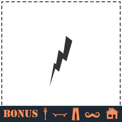 Thunder icon flat