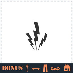 Lightning icon flat