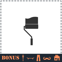 Paint roller icon flat