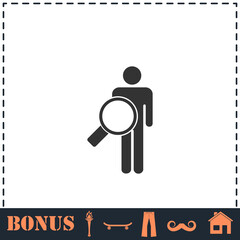 Search person icon flat