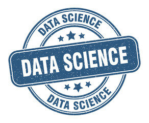 data science stamp. data science label. round grunge sign