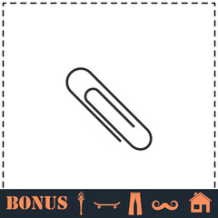 Obraz premium Paper clip icon flat