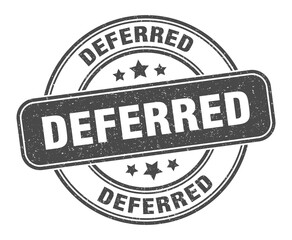 deferred stamp. deferred label. round grunge sign