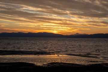 Sunset at Lake Champlain in Vermont