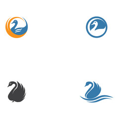 Set goose icon. flat illustration isolated sign symbol