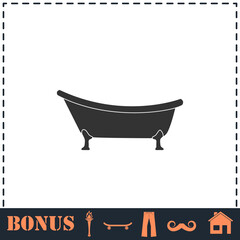 Bathtub icon flat