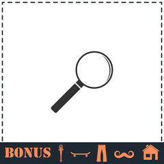 Magnifying glass icon flat