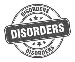 disorders stamp. disorders label. round grunge sign