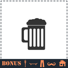 Beer icon flat