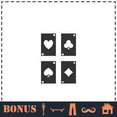 Game cards icon flat