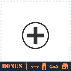 Obraz premium Medical cross icon flat