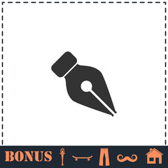 Fountain pen icon flat