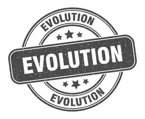 evolution stamp. evolution label. round grunge sign
