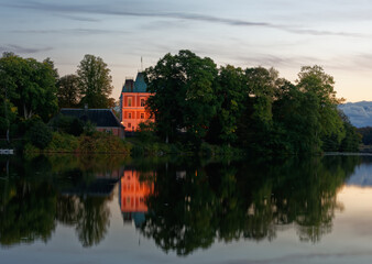 Fototapeta na wymiar Häckeberga castle, Skane, Sweden at sunset