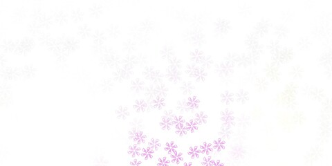 Light pink, yellow vector abstract template with leaves.