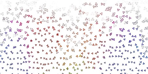 Light pink, yellow vector backdrop with chaotic shapes.