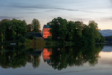 Naklejka na ściany i meble Häckeberga castle, Skane, Sweden at sunset