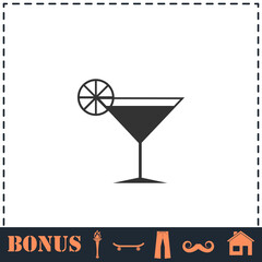 Cocktail icon flat