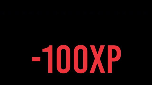 Game experience points xp. Animation text set. Alpha channel