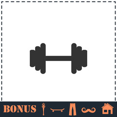Barbell icon flat