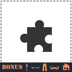 Puzzle piece icon flat