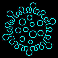 Covid 19 Coronavirus Pandemic Virus iconic cyan Vector illustration outline isolated