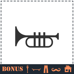 Trumpet icon flat