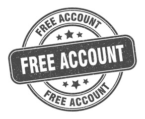 free account stamp. free account label. round grunge sign