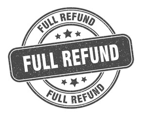 full refund stamp. full refund label. round grunge sign