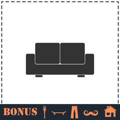Sofa icon flat