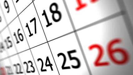 Red Color Marked December, 25 Date In The Calendar. Merry Christmas Concept.
Shallow depth of field.