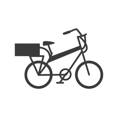 Fototapeta premium bicycle retro with basket back on white background